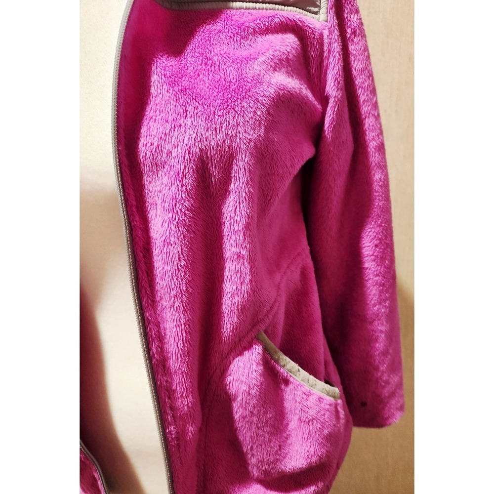 Free Country Girls XL 10/12 Pink High Pile Fleece Full Zip Hood Jacket Grey Yoke - Picture 2 of 6